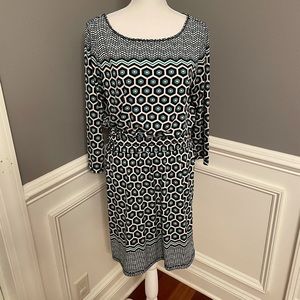 Max Studio Blousson 3/4 Sleeve Dress Sz L